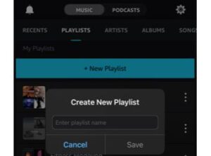 Create new playlist